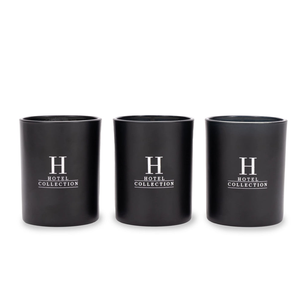 Aroma360 Hotel Collection Candle Trio candle jar closeup shows luxurious scent notes for refined spaces.