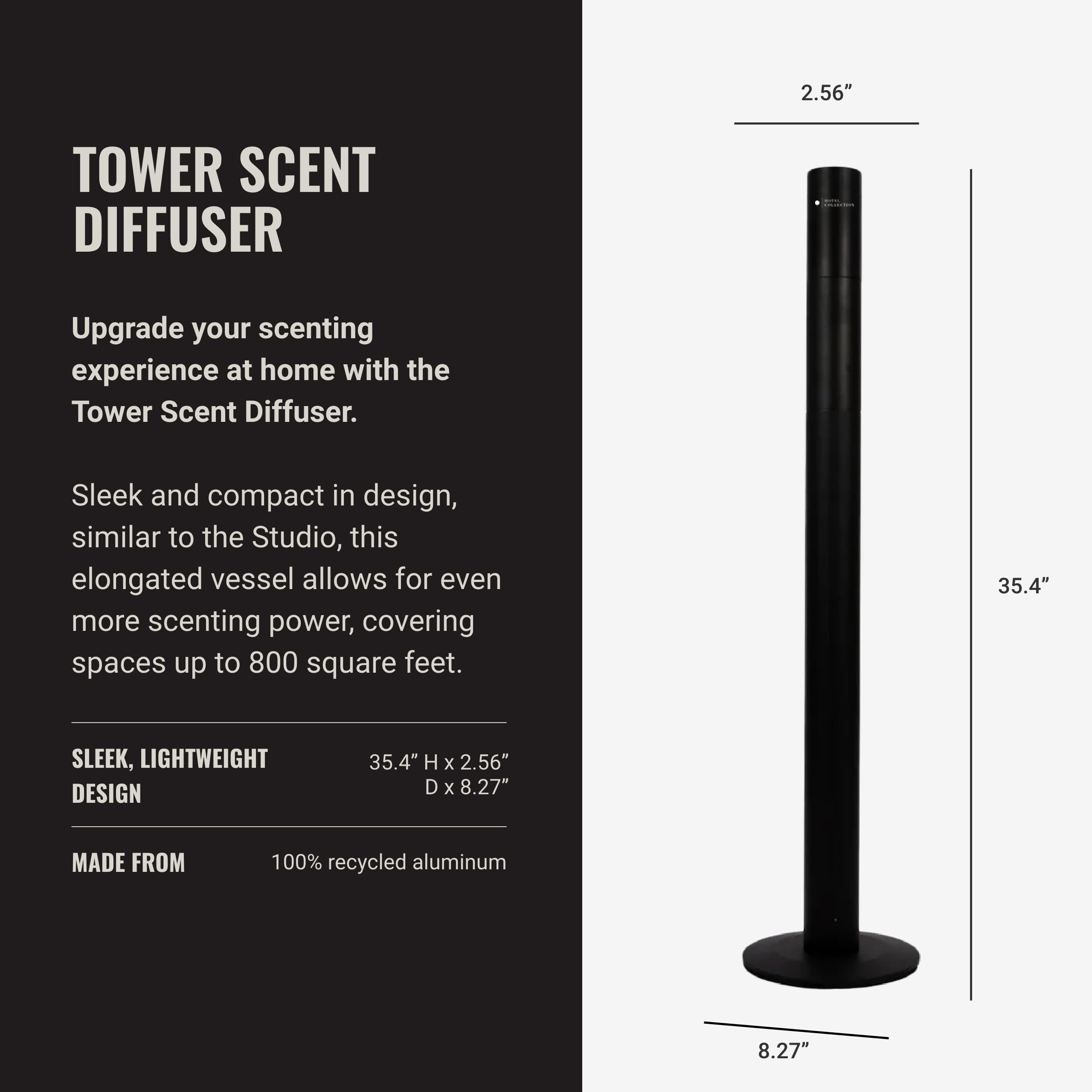 Aroma360 Hotel Collection diffuser shown with oils for spa-like ambiance.