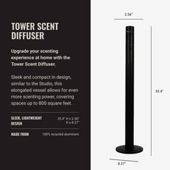 Aroma360 Hotel Collection diffuser shown with oils for spa-like ambiance.