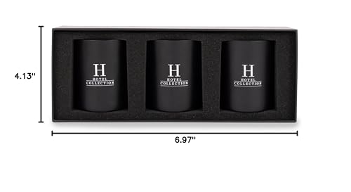 Aroma360 Hotel Collection trio displayed together, three candles create a memorable ambiance.