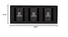 Aroma360 Hotel Collection trio displayed together, three candles create a memorable ambiance.