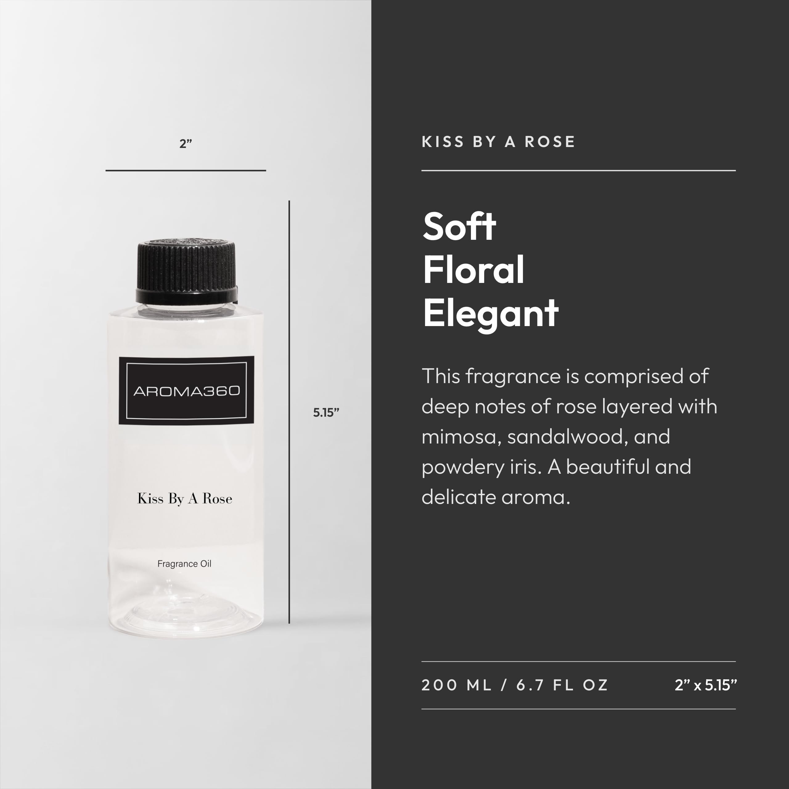 Close-up of the fragrance oil bottle label featuring Rose design