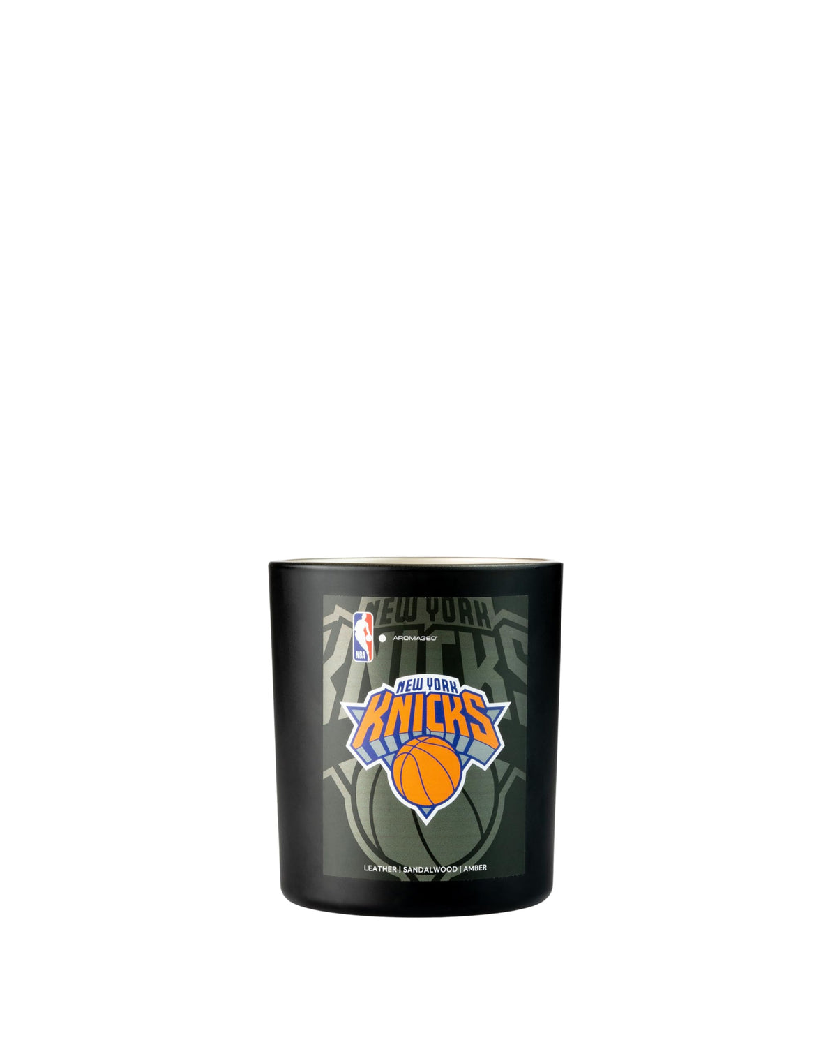 Aroma360 Knicks My Way candle design—team pride with long-lasting fragrance for fan zones.