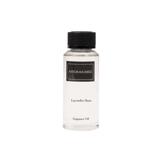 Aroma360 Lavender Haze fragrance oil bottle for calming ambience and mood uplift