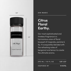 Aroma360 lemongrass-bergamot-laurel scent bottle, inspired by luxury hotel ambiance.