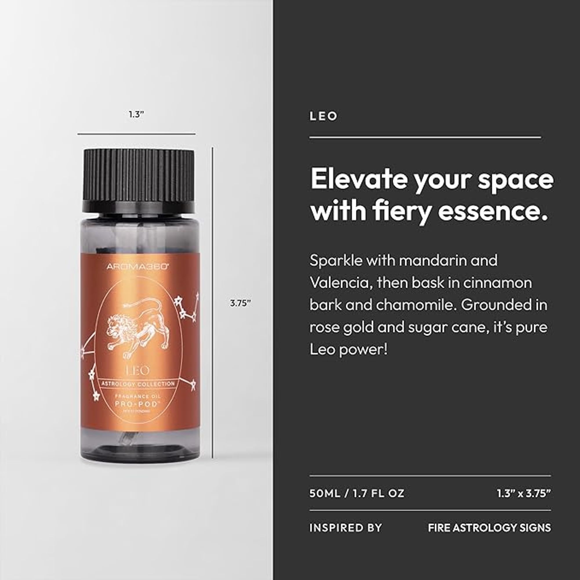 Aroma360 Leo Pro-Pod Cinnamon Bark bottle creates cozy, inviting evenings