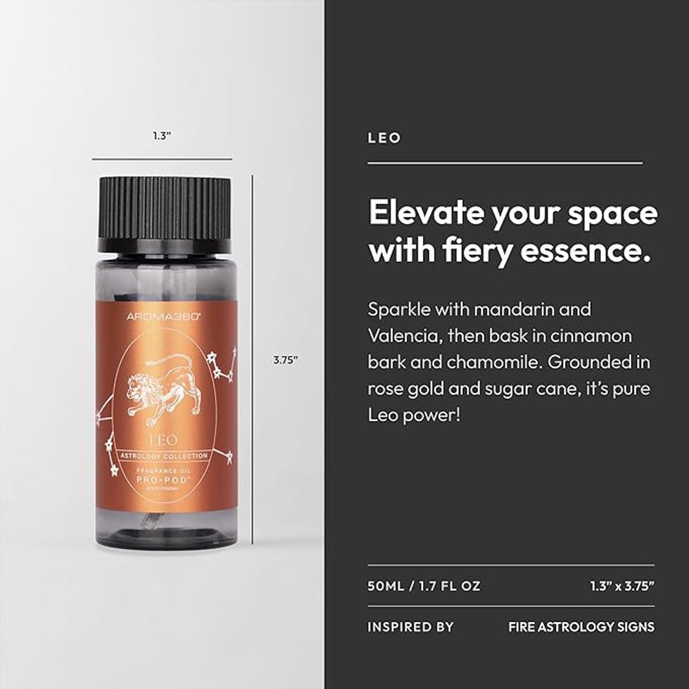 Aroma360 Leo Pro-Pod Cinnamon Bark bottle creates cozy, inviting evenings