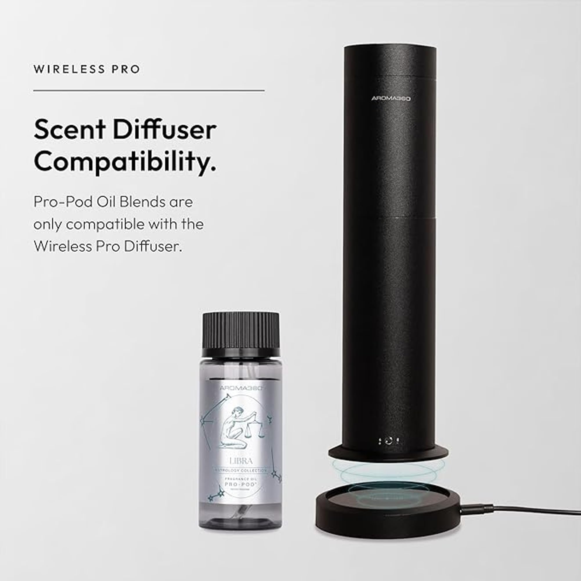 Aroma360 Libra Pro-Pod diffuser in office boosts focus with serene aroma.