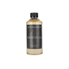 Aroma360 Meditation Fragrance Oil bottle ready for diffusers, promoting serene meditation and relaxation.