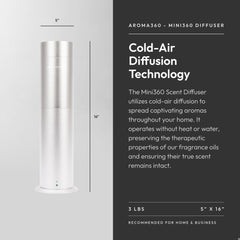 Aroma360 Mini Pro Scent Diffuser in Metallic Silver - top view