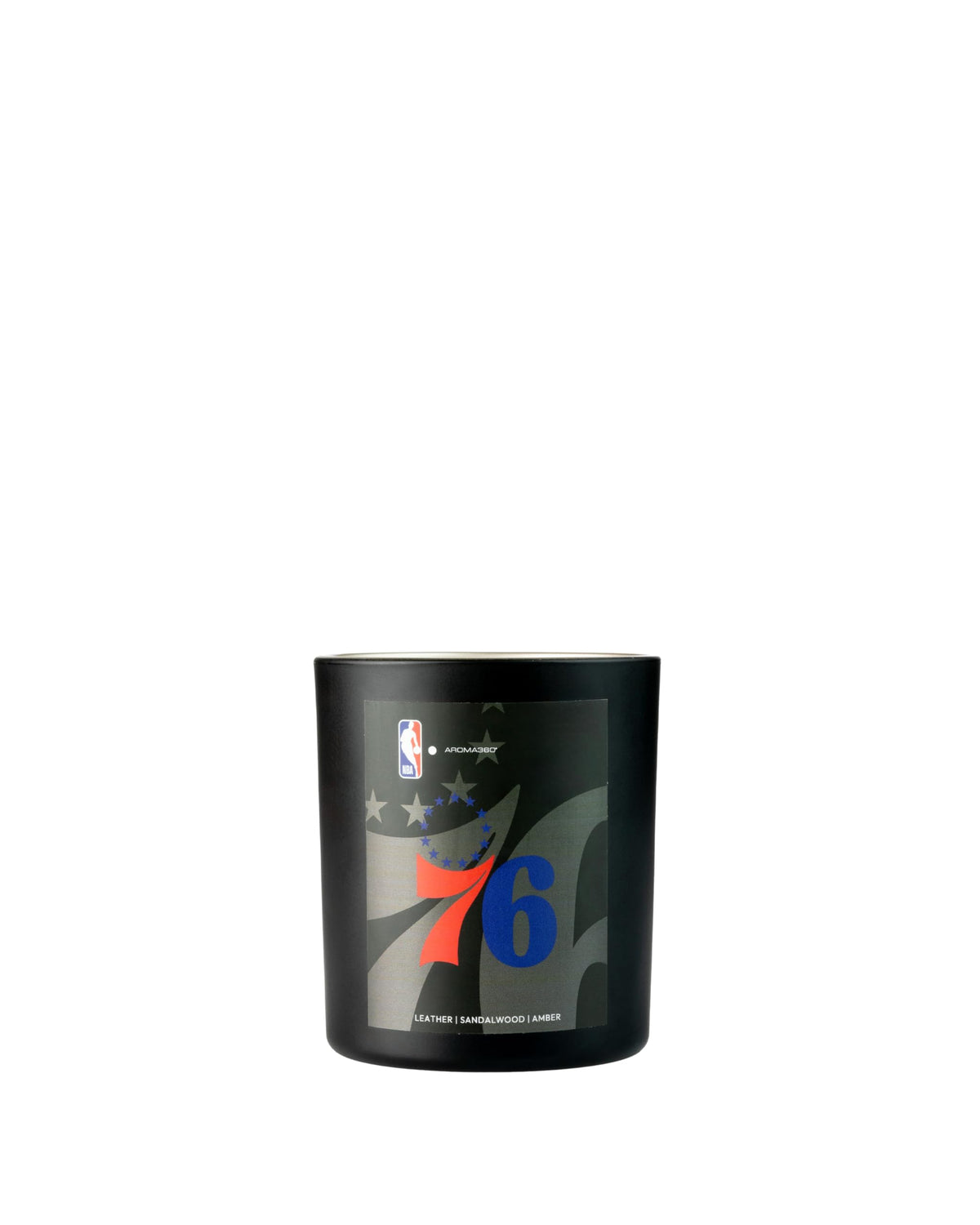 Aroma360 NBA 76ers My Way candle front view for game-day ambiance