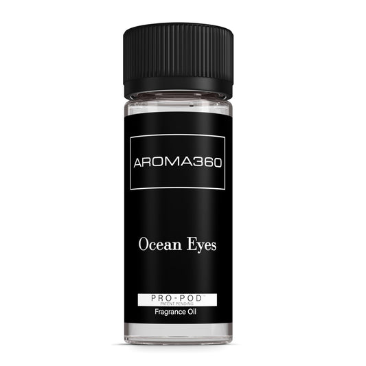 Aroma360 Ocean Eyes Pro-Pod Oil bottle with ocean-inspired label