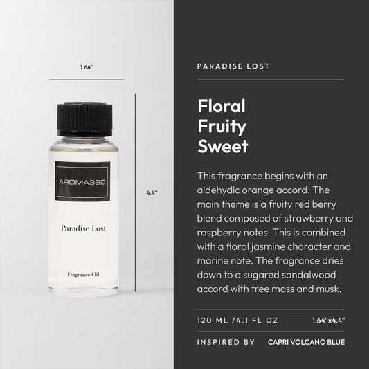 Close-up of Paradise Lost diffuser oil bottle