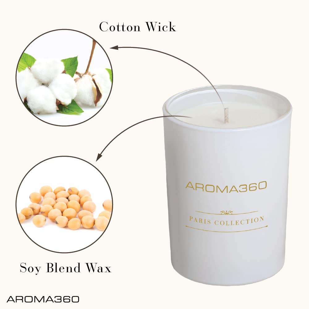 Aroma360 Paris Collection Chandelier Trio burning in a dim room for mood-enhancing ambiance.