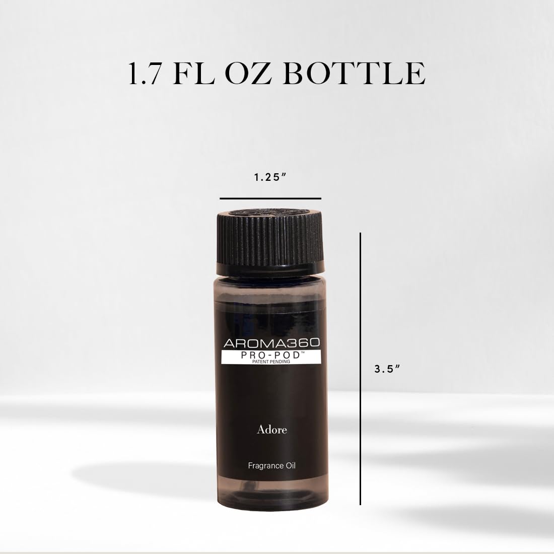 Adore fragrance bottle with white tea and white florals imagery