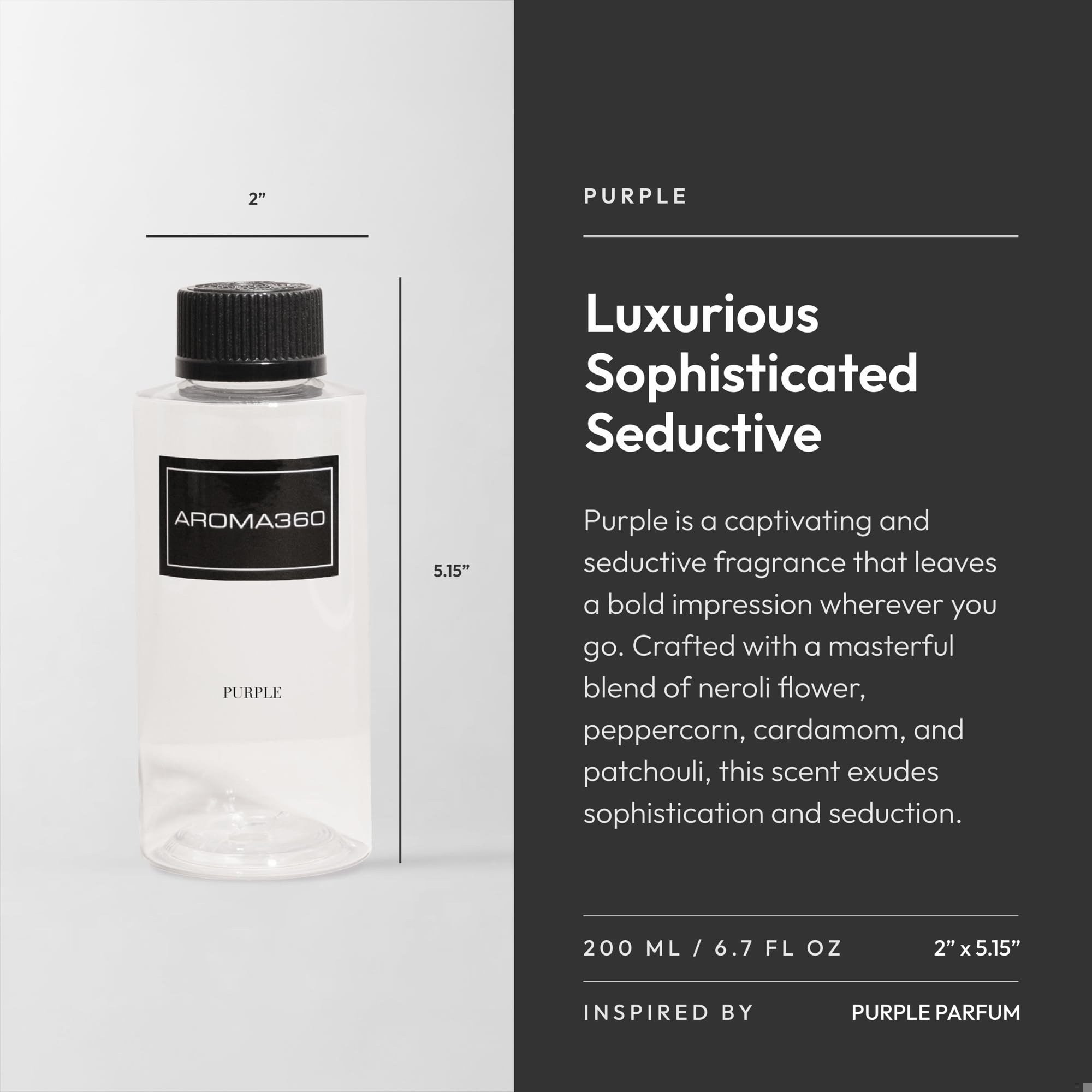 Aroma360 Purple 200mL pour captures the scent release for quick diffusion.