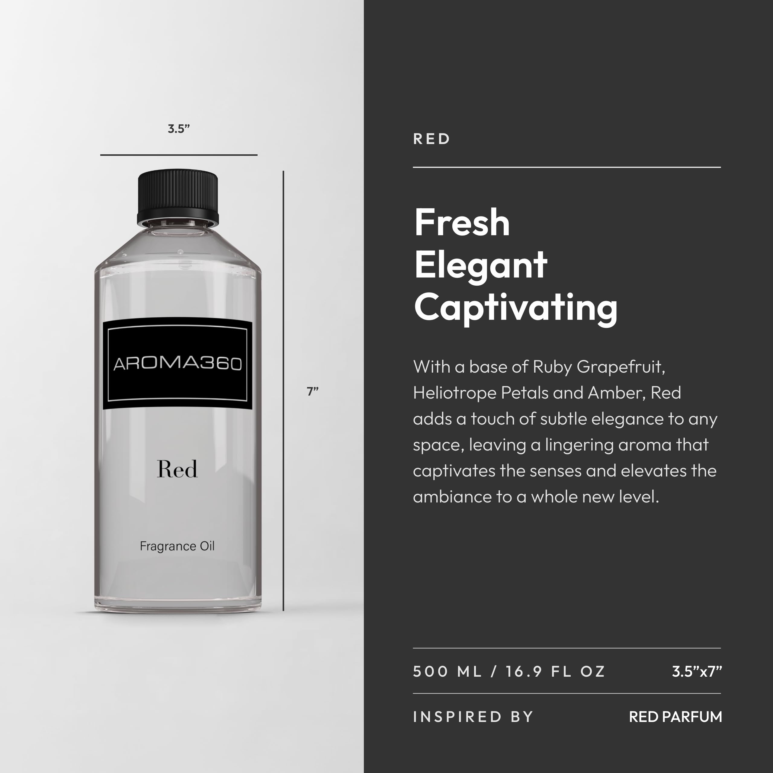 Aroma360 Red cap detail signals premium packaging and lasting scent.