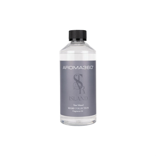 Aroma360 Star Island fragrance oil bottle for luxurious diffuser experiences and calming spaces.