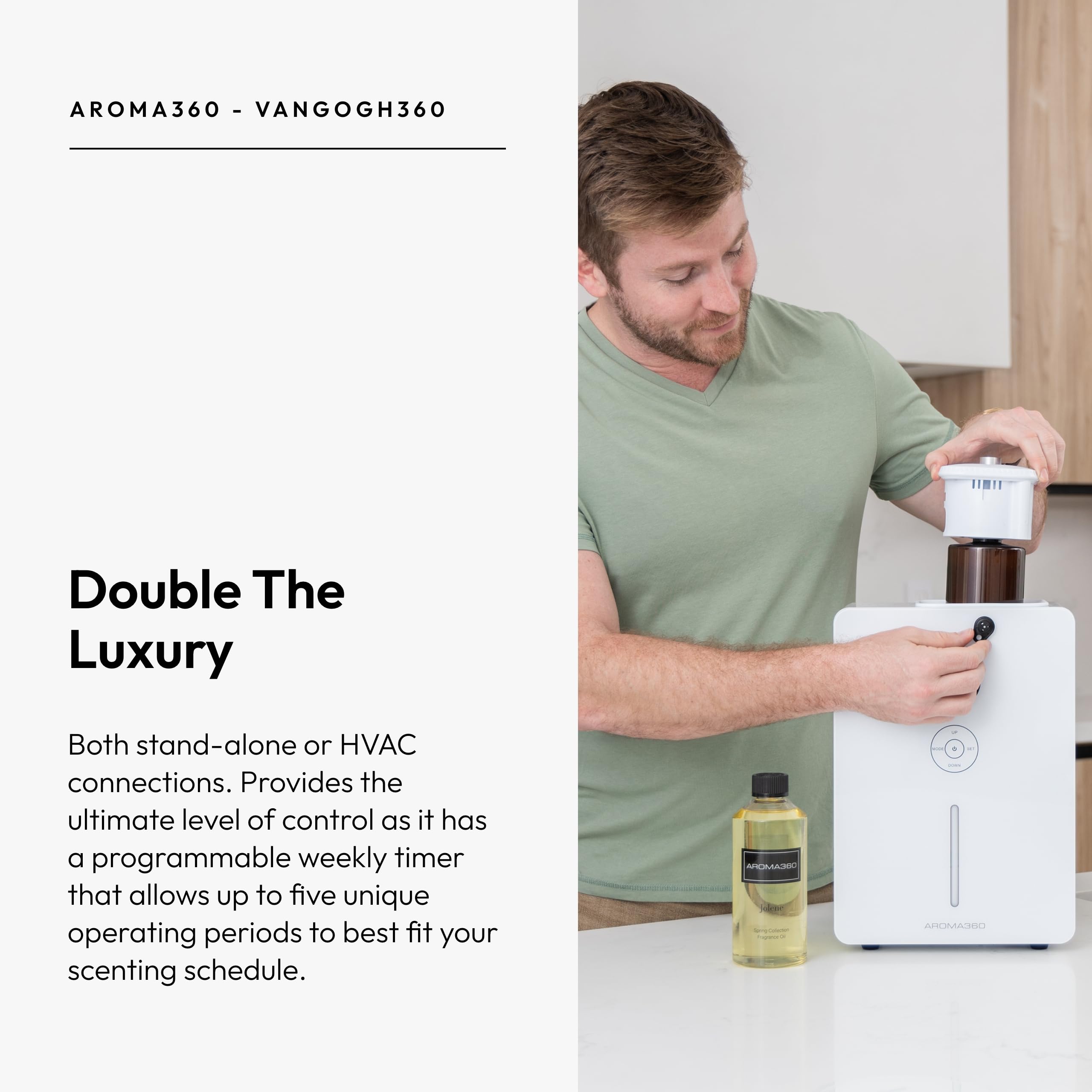 Aroma360 VanGogh360 diffuser in use spreading scent across a large room.