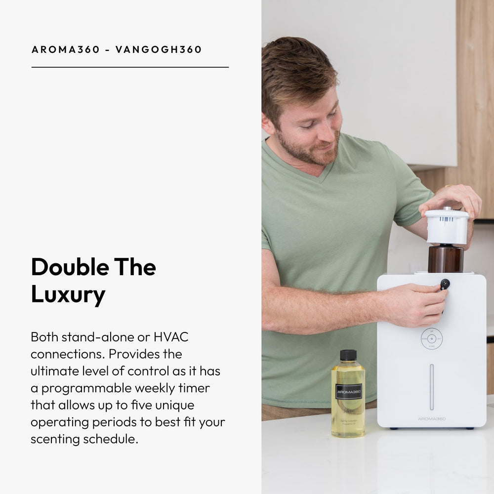 Aroma360 VanGogh360 diffuser in use spreading scent across a large room.