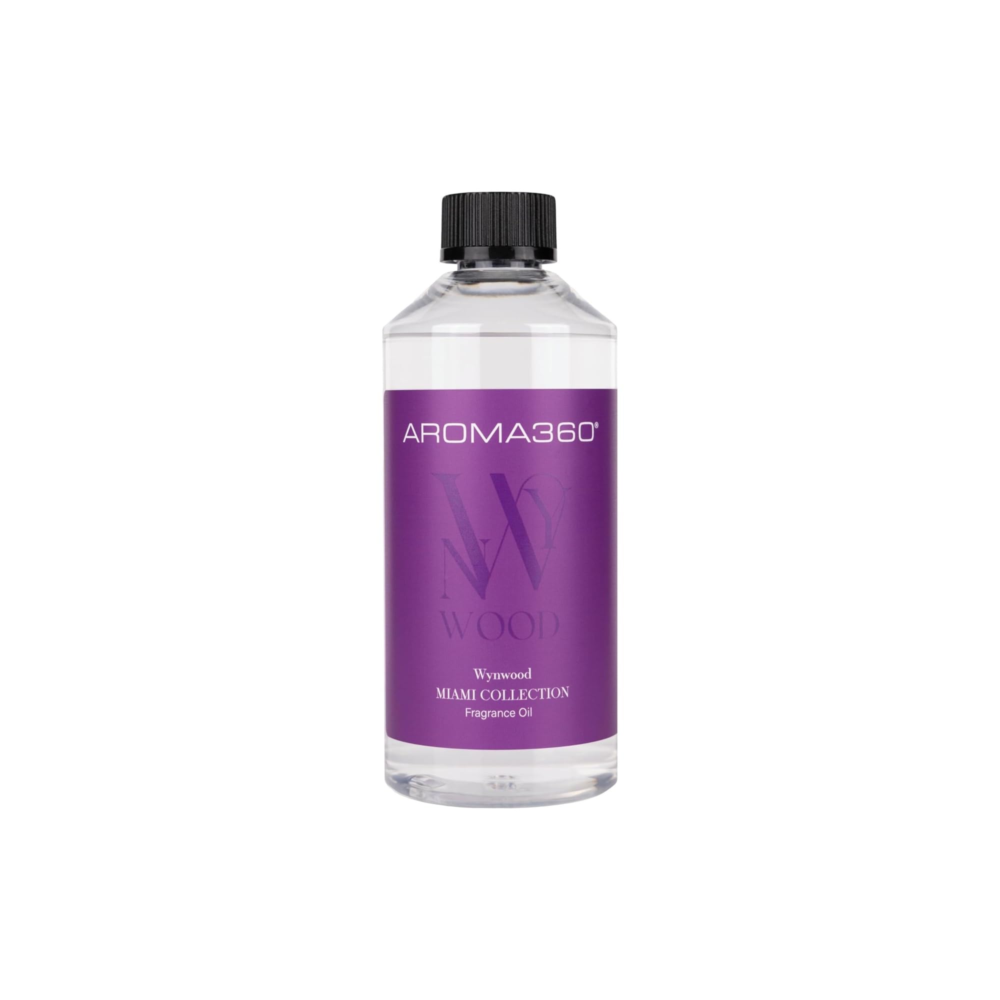 Aroma360 Wynwood Fragrance Oil bottle for luxurious diffusion and tranquil spaces