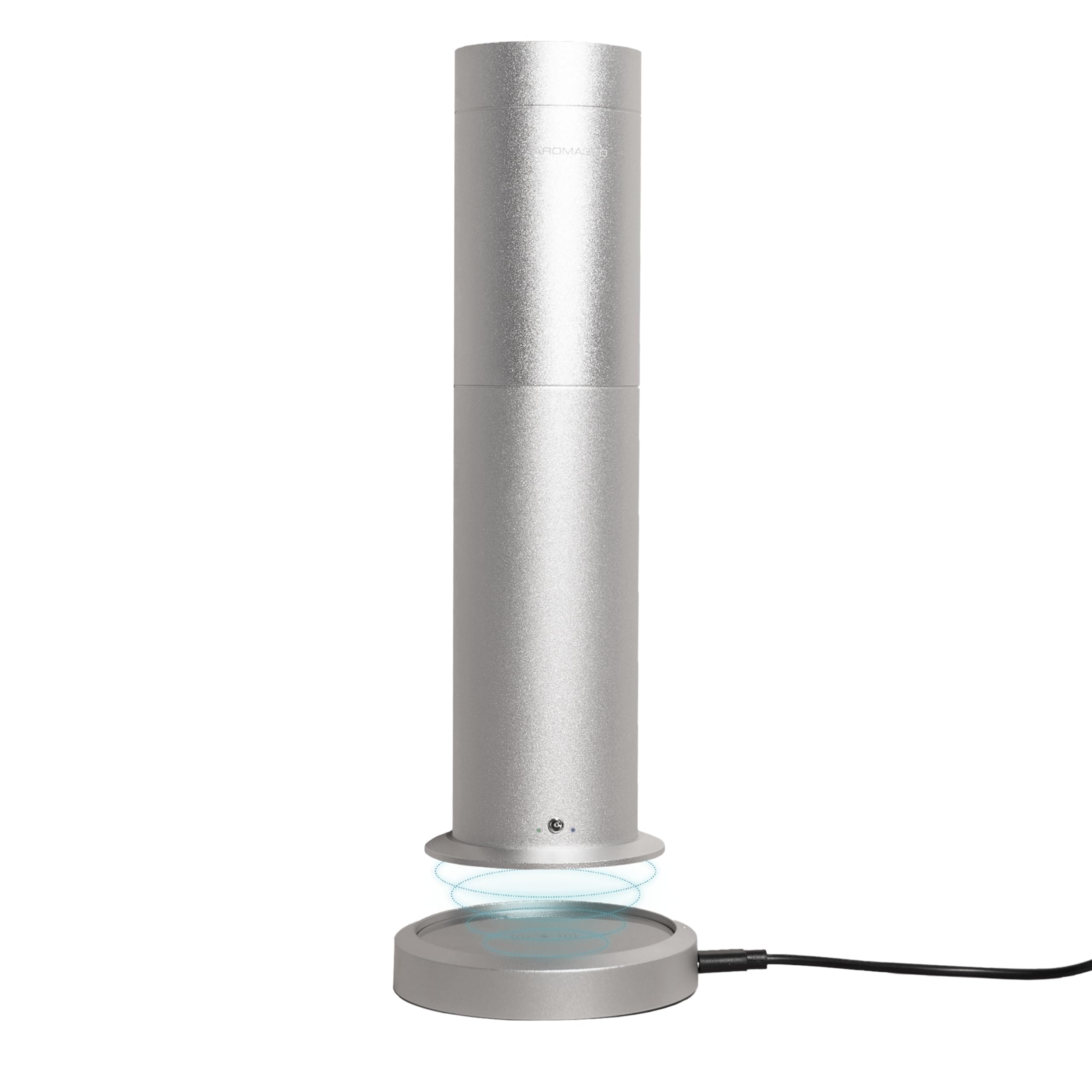 Aroma360 Wireless Pro essential oil diffuser in metallic silver