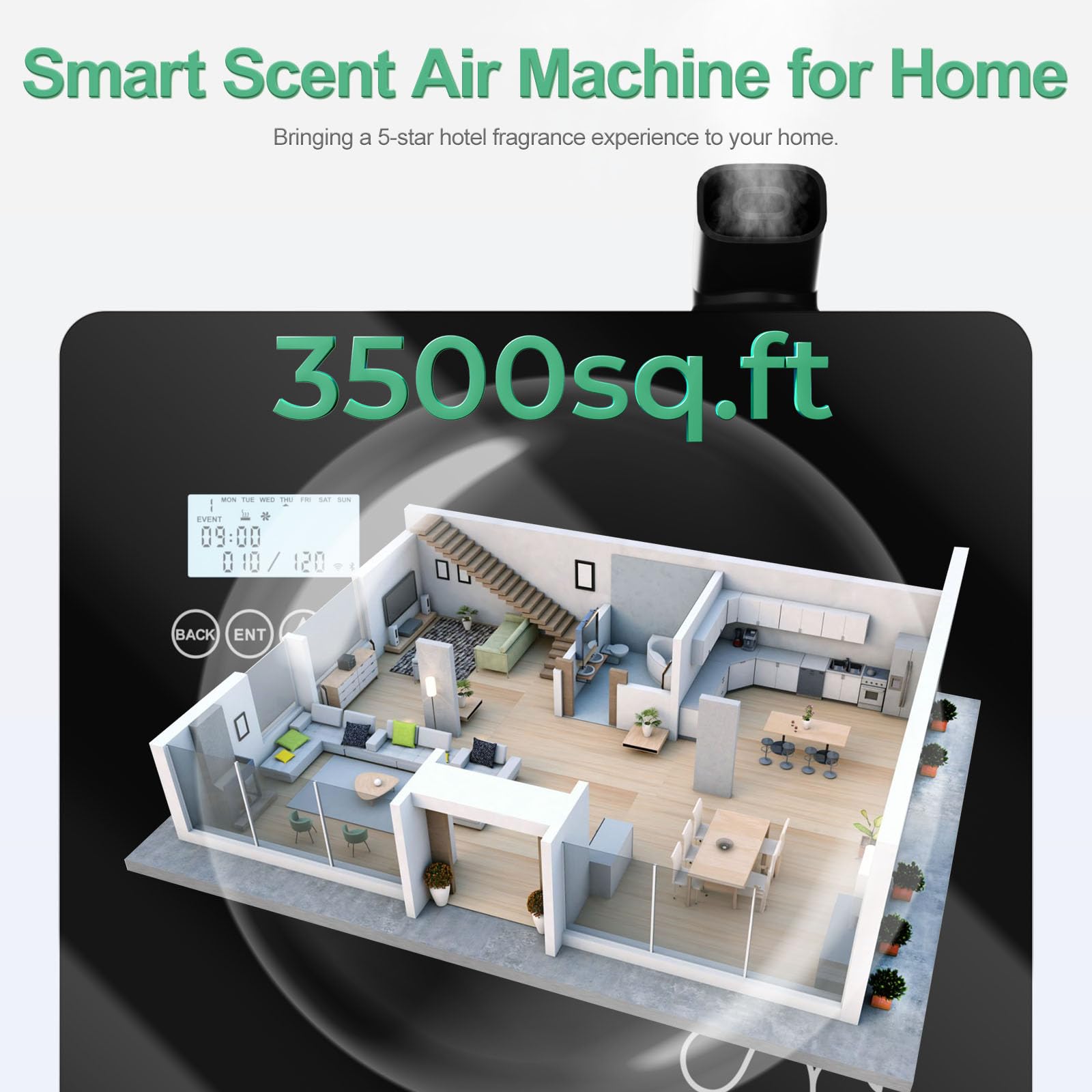 Bluetooth app control interface for Aromadd diffuser
