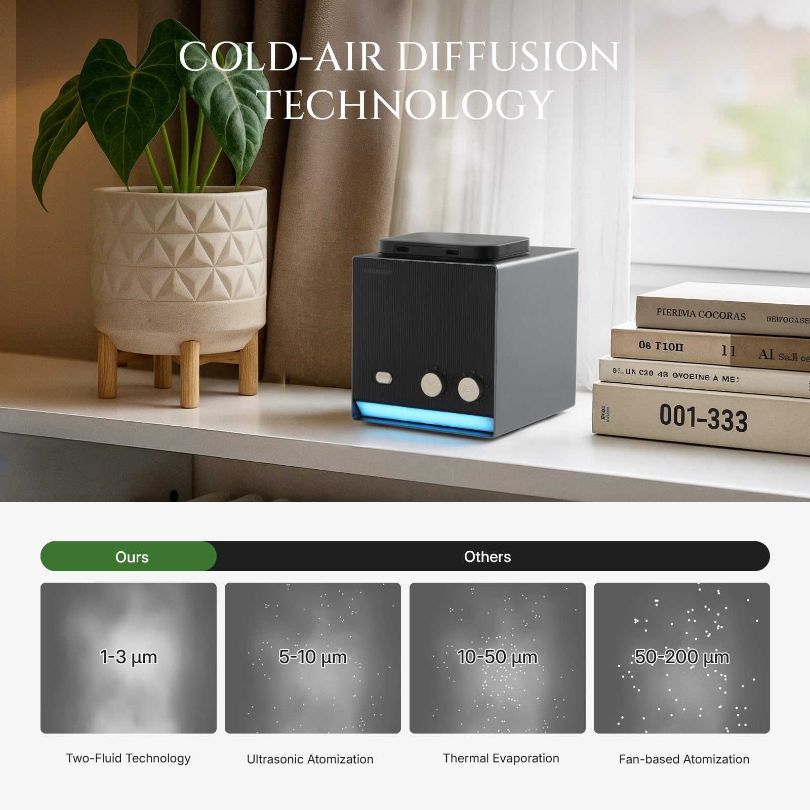Close-up of Aromadd cold air diffusion technology