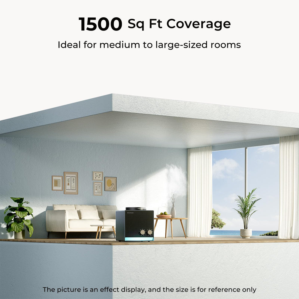 Diffuser operating over a large area up to 1500 sq ft
