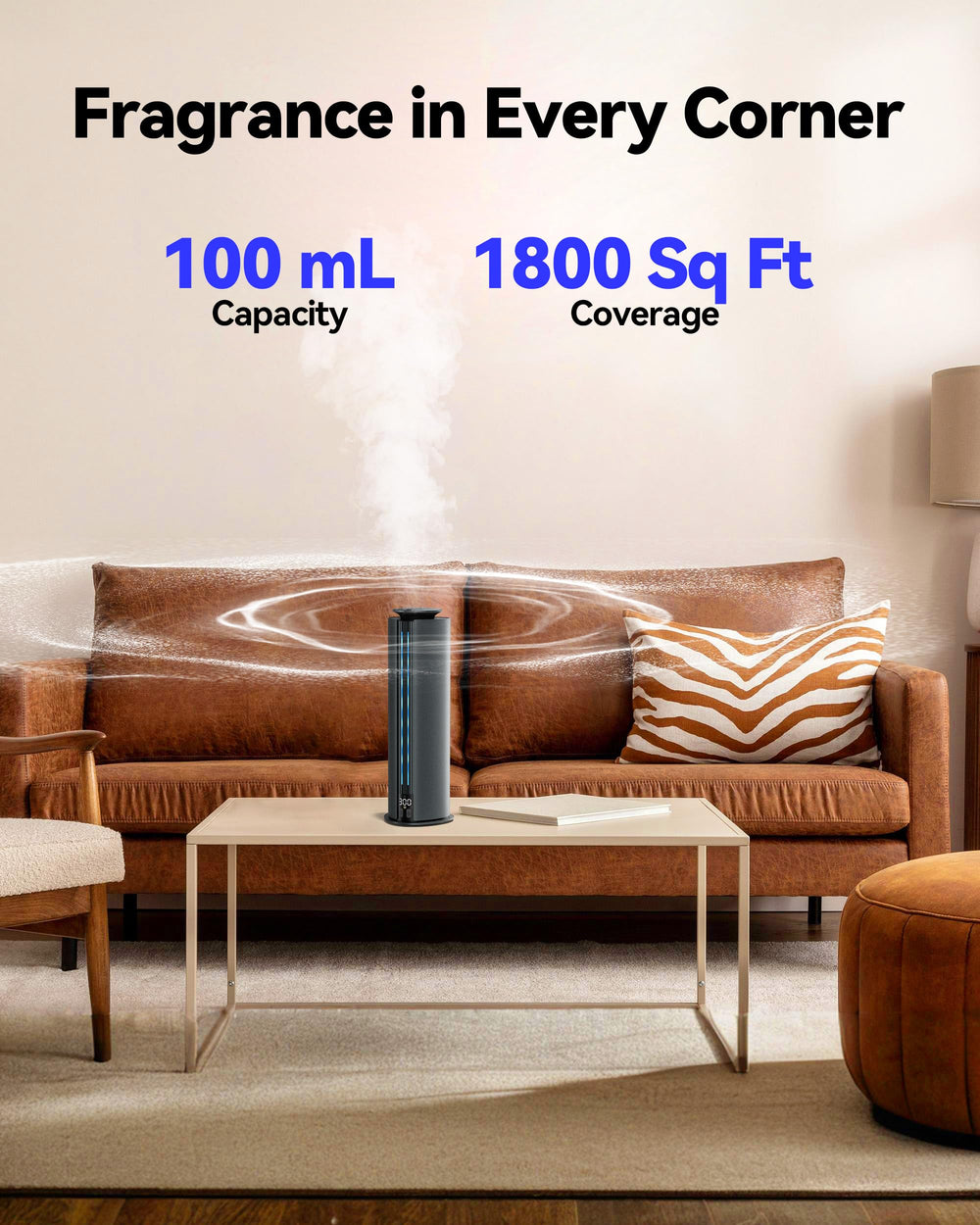 Companion app and physical controls on Aromadd diffuser