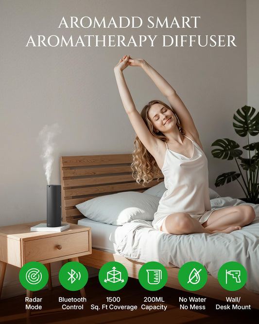Aromadd diffuser black angled view
