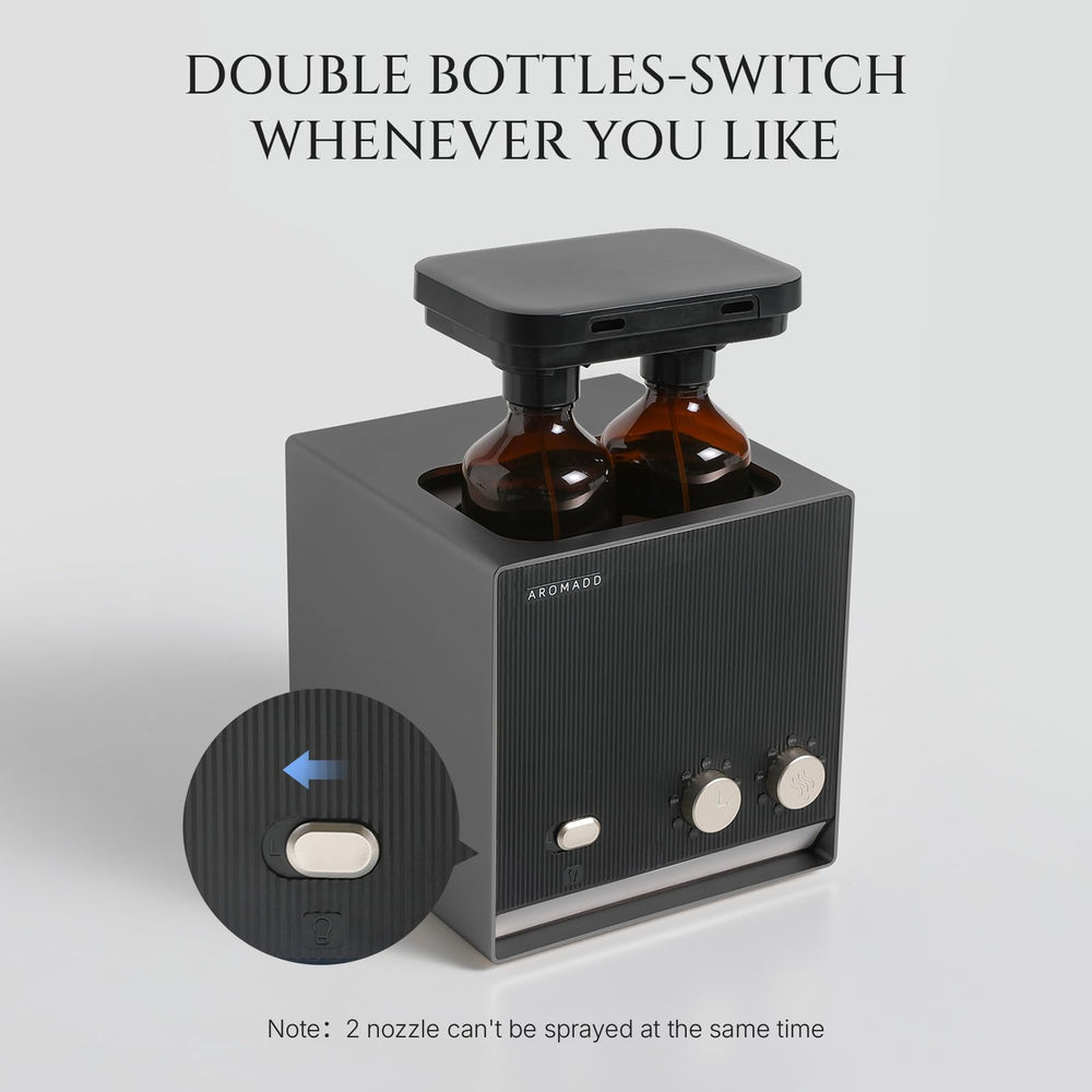 Aromadd diffuser in black titanium – side view