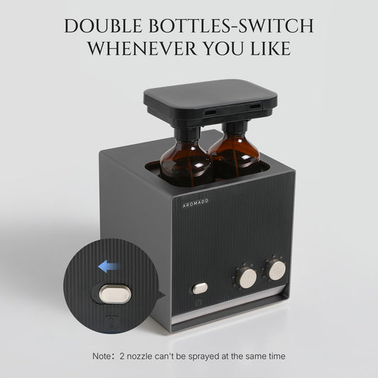 Aromadd diffuser in black titanium – side view