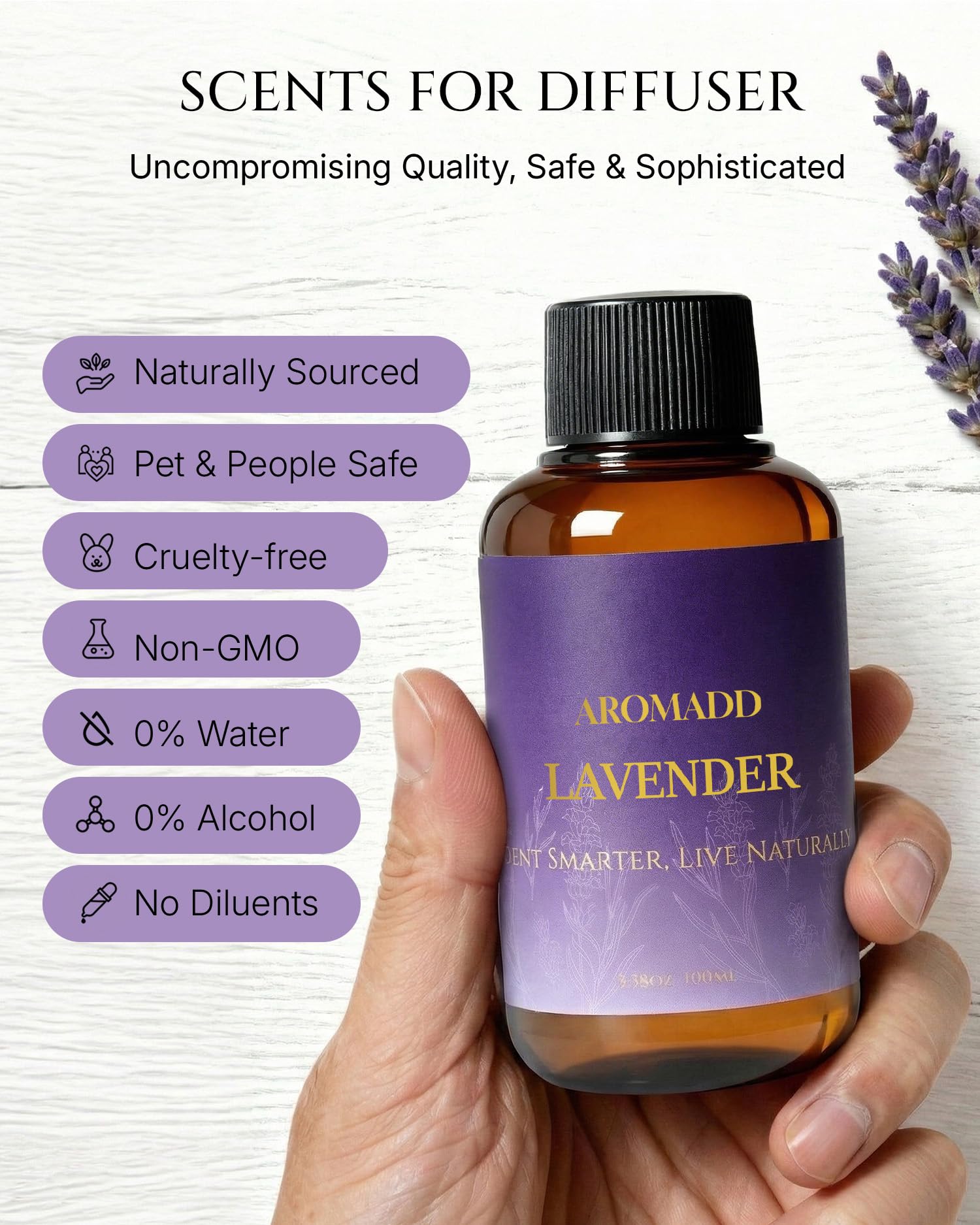 Aromadd Lavender Diffuser Oil bedside setup for cozy evenings.