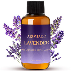 Aromadd Lavender Diffuser Oil bottle close-up for calm relaxation.