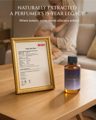Aromadd Lavender Diffuser Oil beside a candle for ambience.