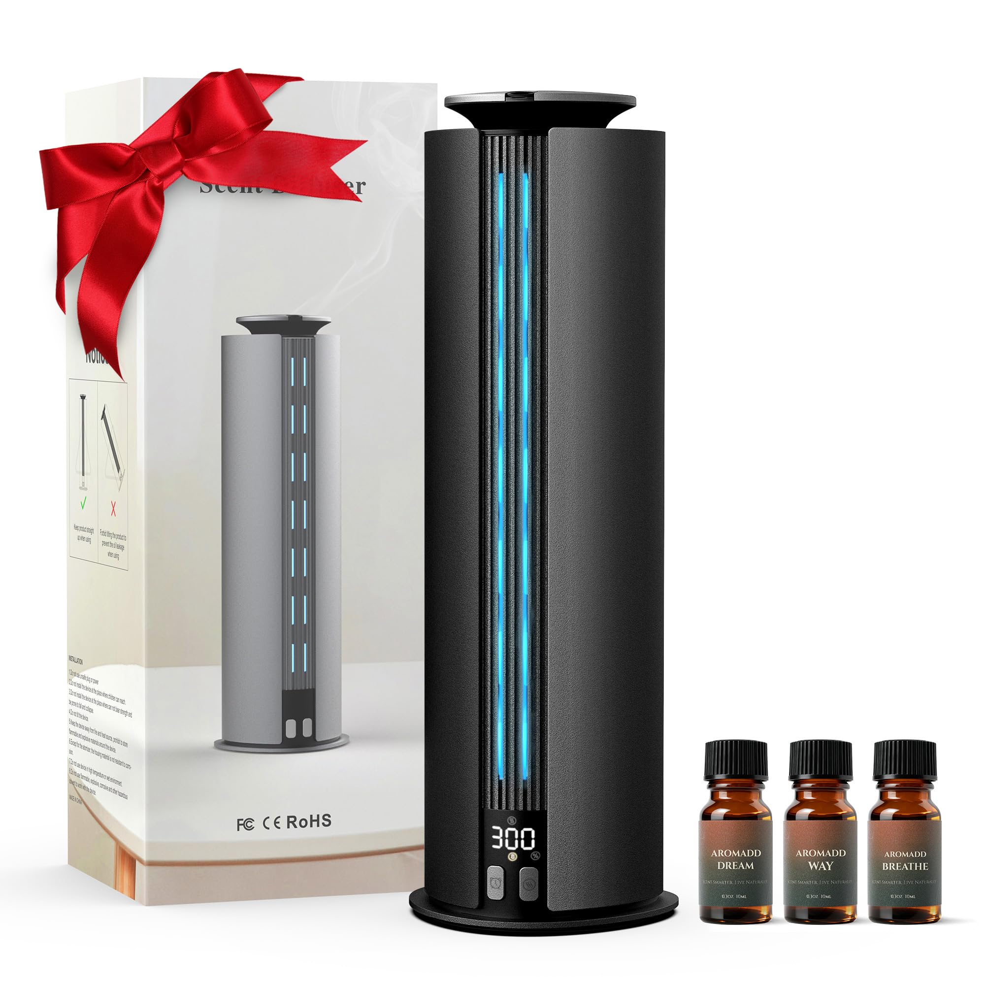 Aromadd waterless diffuser in black suitable for 1800 sq ft spaces
