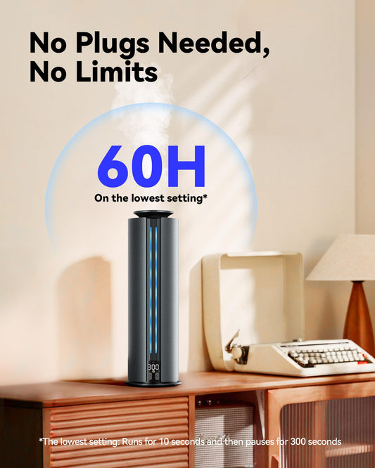 Close-up of Aromadd diffuser with brushed aluminum finish in black