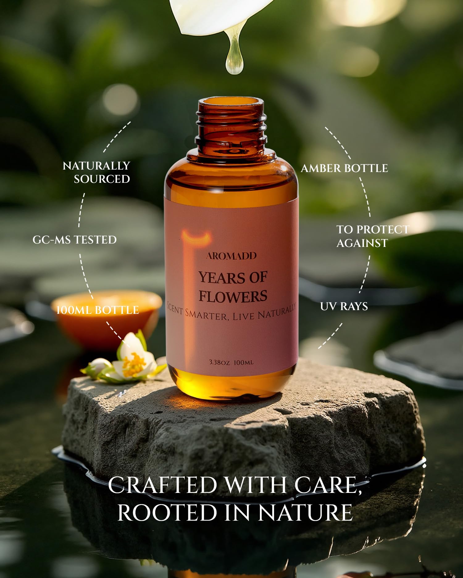 Aromadd diffuser oil works with cold-air, ultrasonic, and car diffusers to fill spaces.
