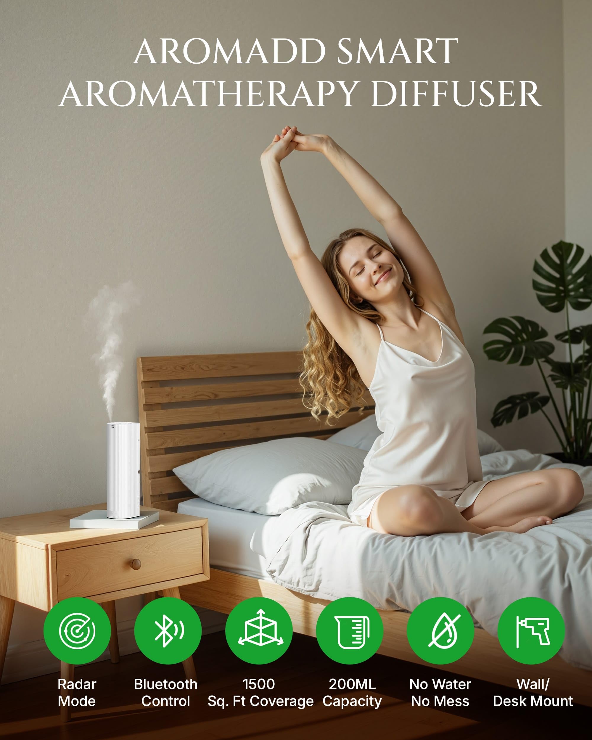 Aromadd app control interface for smart diffuser