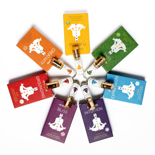 Aromafume 7 Chakra Roll-On Gift Set display