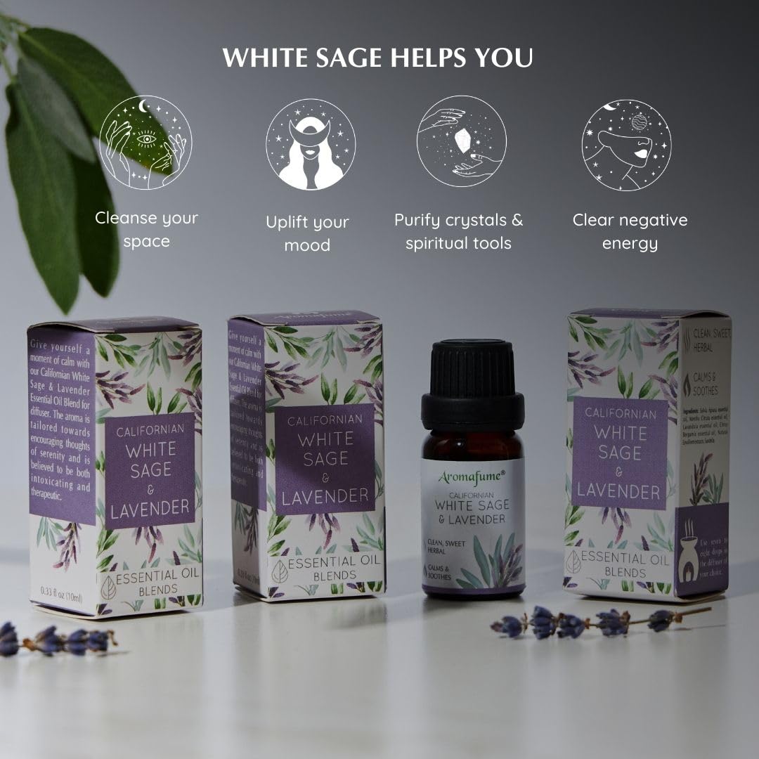 Aromafume White Sage & Lavender 3x10ml essential oils bundle.
