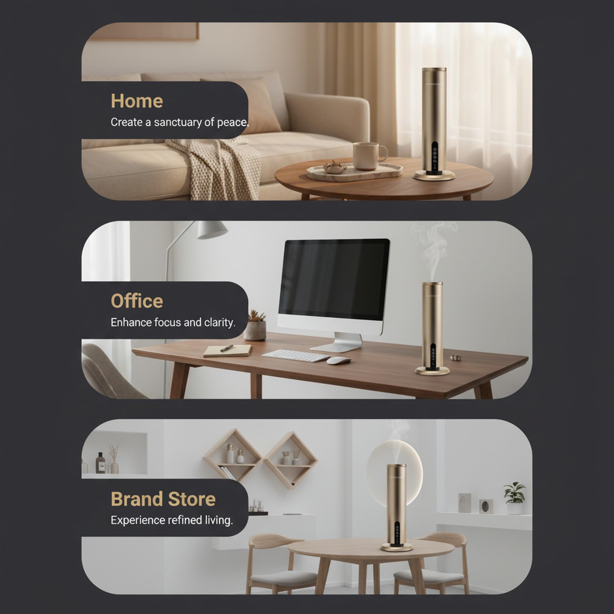 AROMALEV safety-design diffuser with auto shut-off for safe use