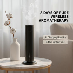 AROMALEV Tower Diffuser Bluetooth app focus for easy scheduling and control.