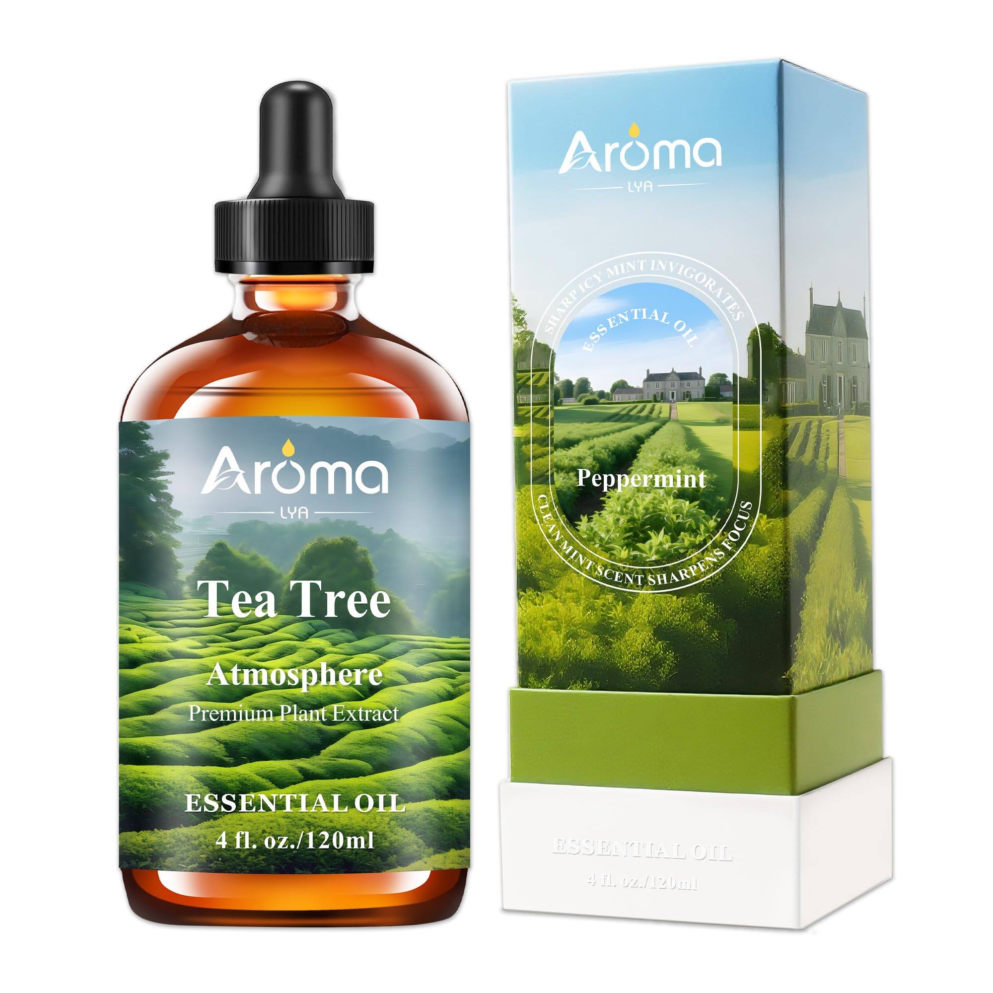 Aromalya Tea Tree Oil 4oz in amber bottle