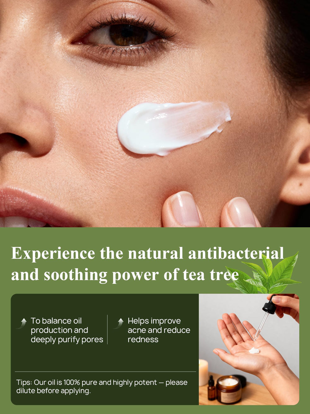 Tea tree oil being used with a diffuser