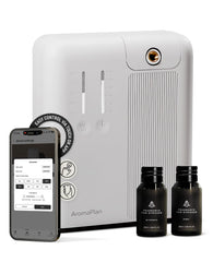 AromaPlan 5-Star Cold Air Scent Diffuser in a modern living room