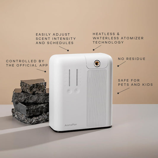 Close-up of AromaPlan diffuser unit with premium fragrances