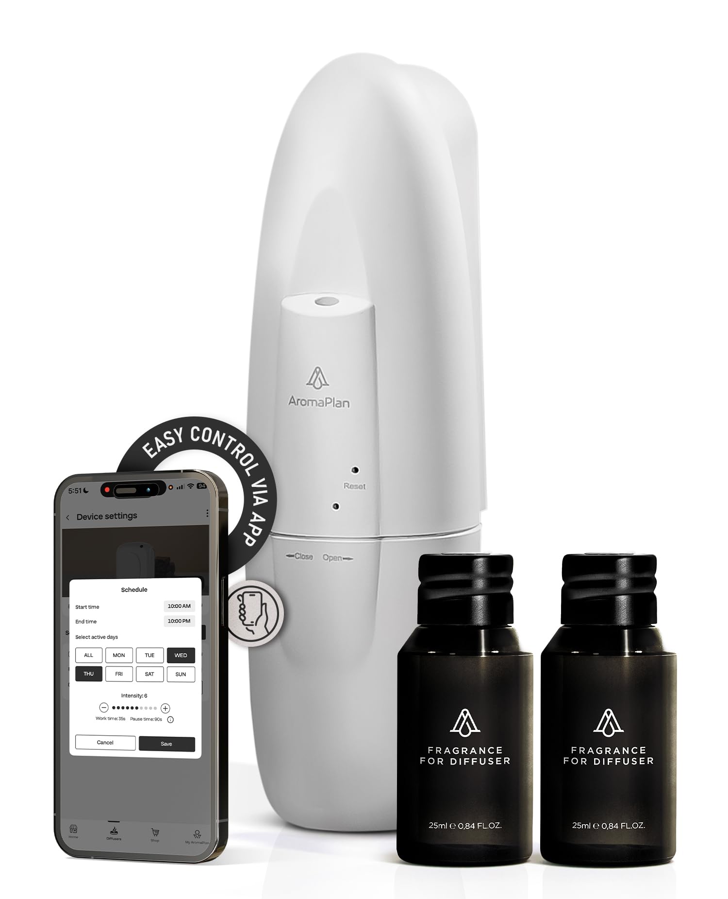 AromaPlan white plug-in diffuser front view