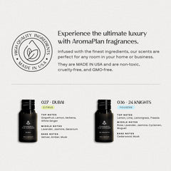 Premium safe ingredients and USA-made AromaPlan diffuser